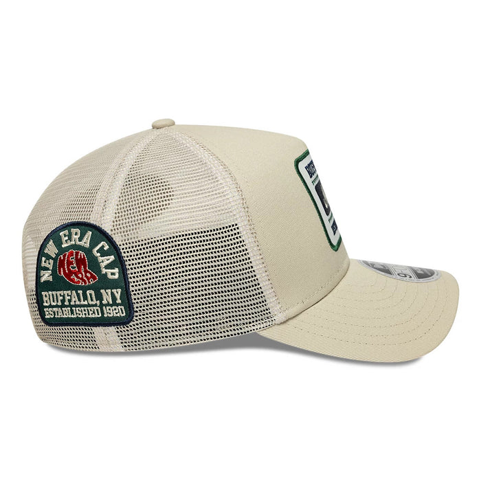 Pictured is this New Era Multi Patch 9FORTY M-Crown A-Frame cap in Cream. 6