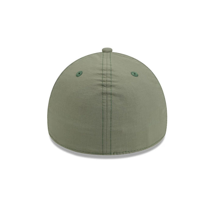 Pictured is this New Era 59FORTY A-Frame Fitted cap in open green. 7