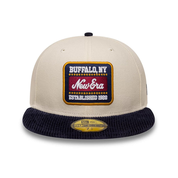 Pictured is this New Era Patch Cord 59FIFTY Fitted cap in cream & black. 2