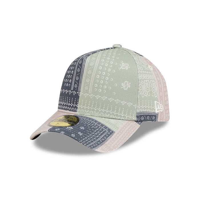 Pictured is this New Era Patchwork Bandana 59FORTY A-Frame Fitted cap in multi. 1