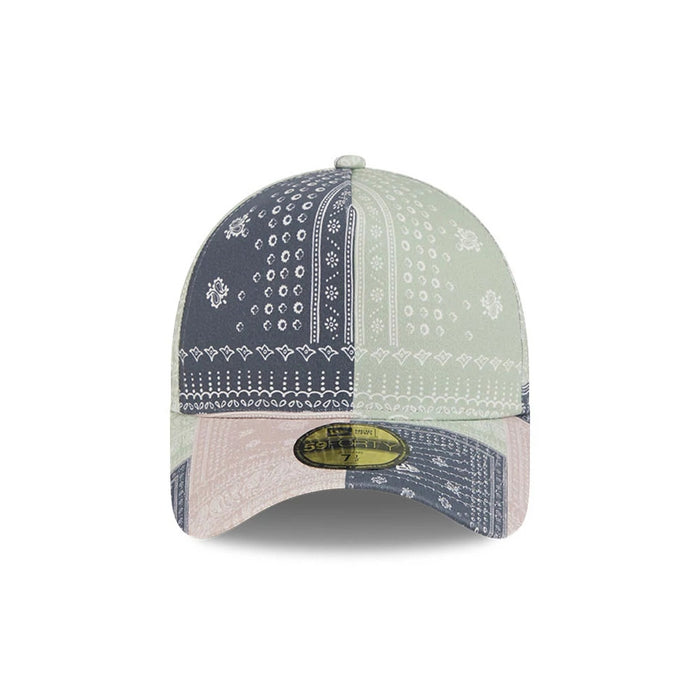 Pictured is this New Era Patchwork Bandana 59FORTY A-Frame Fitted cap in multi. 3