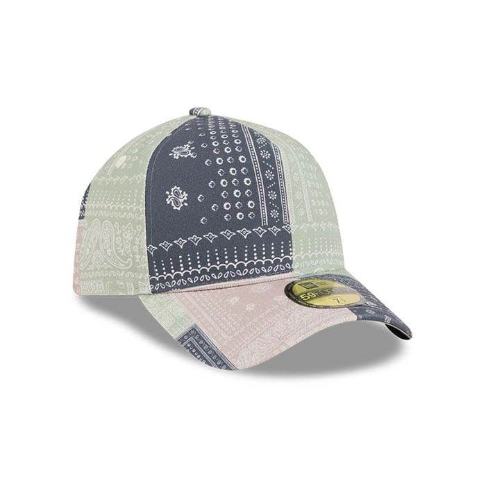 Pictured is this New Era Patchwork Bandana 59FORTY A-Frame Fitted cap in multi. 4