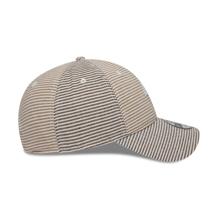 Pictured is this New Era Stripe 9TWENTY cap in beige and brown. 6