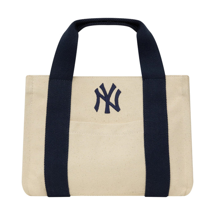 Pictured is this MLB New York Yankees Tote Bag in light beige & navy. 2