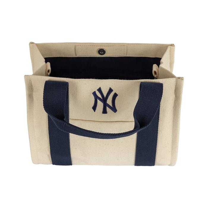 Pictured is this MLB New York Yankees Tote Bag in light beige & navy. 4