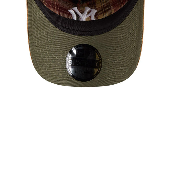 Pictured is this MLB Plaid Suede New York Yankees 9TWENTY A-Frame cap in red. 2