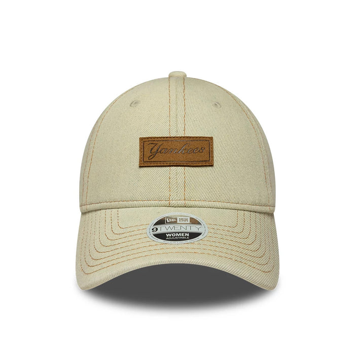 Pictured is this Womens MLB Denim New York Yankees 9TWENTY cap in cream. 2