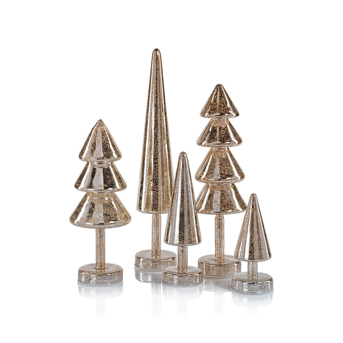 Noel Sparkle Spruce LED Tree - Gold - Set of 2 - Holiday Decor by Carlyle Avenue