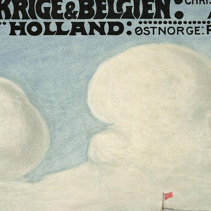 Norway Travel Poster: Fred. Olsens Linier by Peter Wilhelm Johannsen, 1912