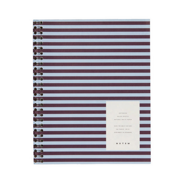 NOTEM Nela Large Notebook - Bordeaux & Blue
