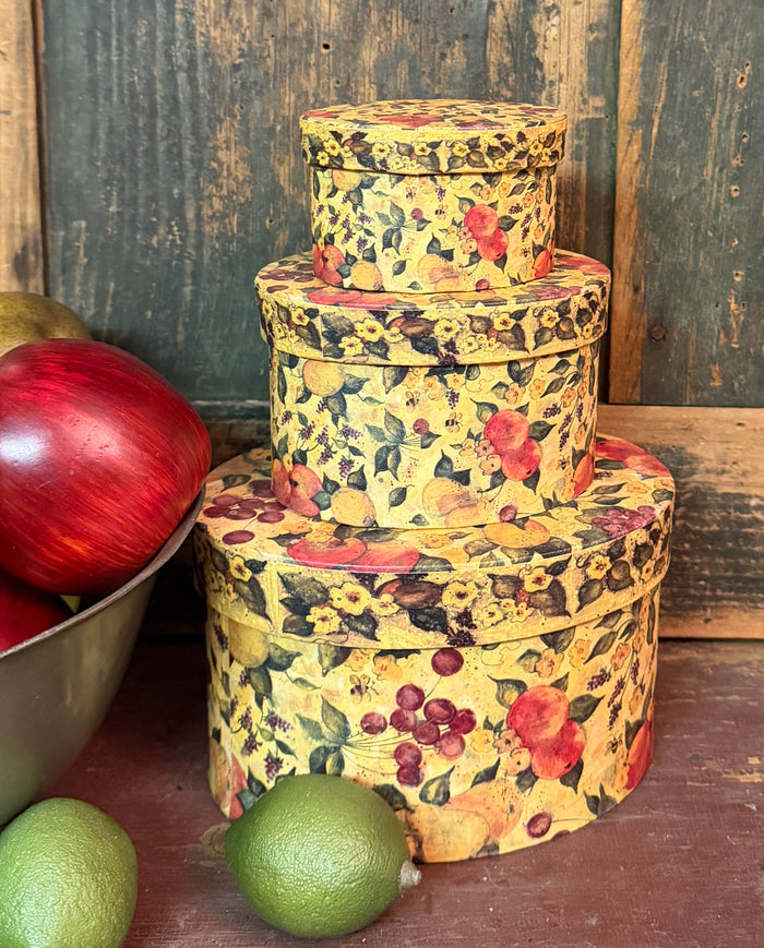 NV-1099 LANG Stacking Floral Oval Boxes - Set of 3