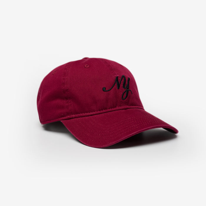 Women's  Red NY City Script Cap  Closure London  Front View