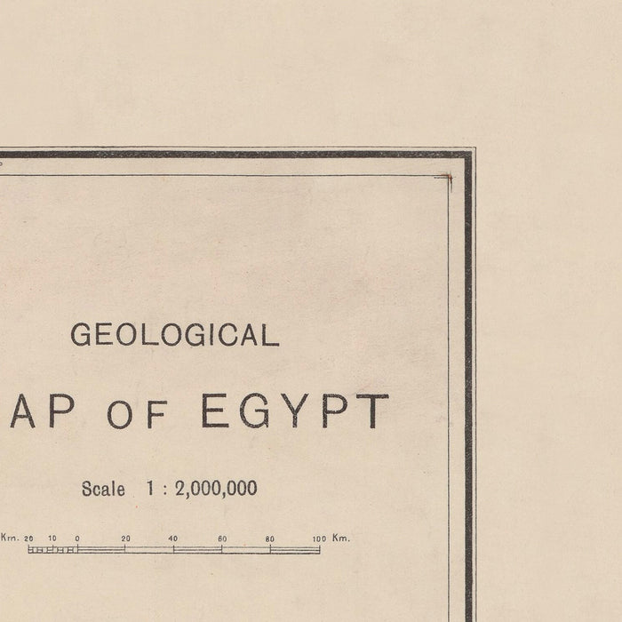 Old Geological Map of Egypt, 1910: Nile, Red Sea, Cairo, Alexandria, Suez