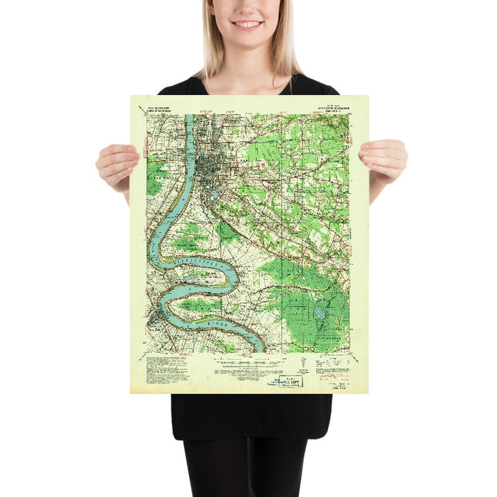 Old Map of Baton Rouge, Louisiana by USGS, 1939 – Mississippi River & East Baton Rouge Parish