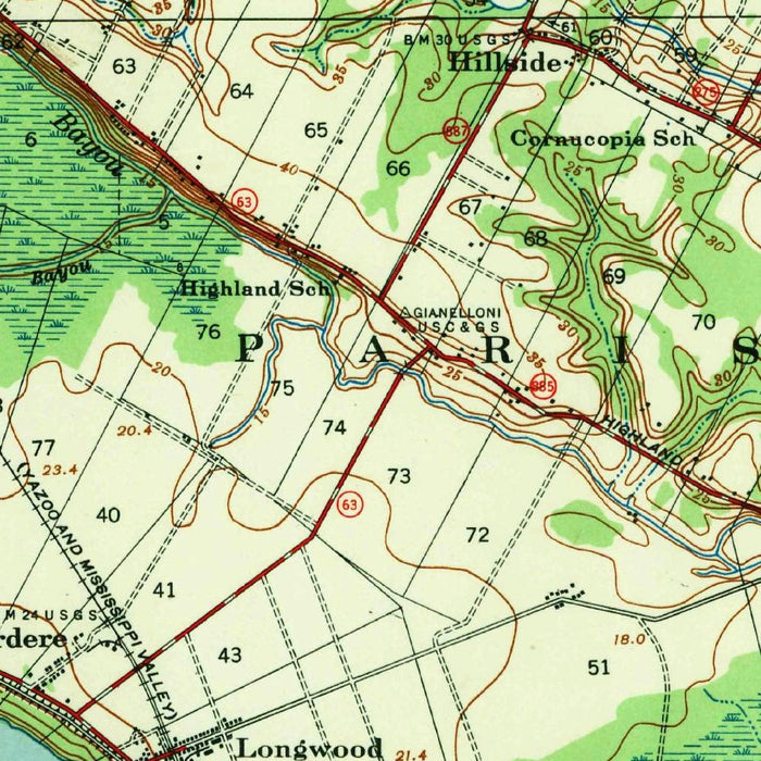 Old Map of Baton Rouge, Louisiana by USGS, 1939 – Mississippi River & East Baton Rouge Parish
