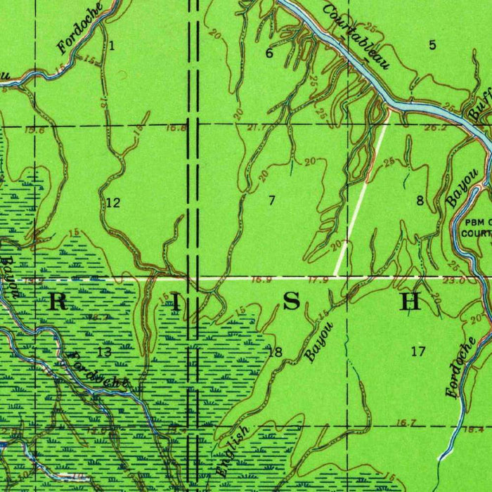 Old Map of Breaux Bridge, Louisiana by USGS, 1940 – Arnaudville, Bayou Teche & Pont des Mouton