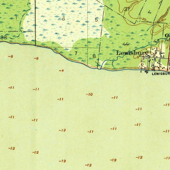 Old Map of Covington, Louisiana by USGS, 1939 – Abita Springs, Mandeville & Lake Pontchartrain