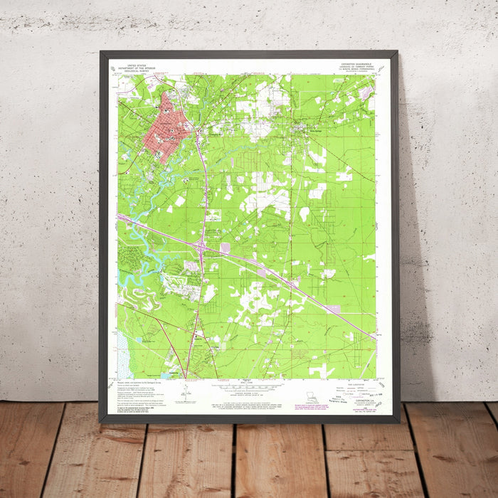 Old Map of Covington, Louisiana by USGS, 1968 – Abita Springs & Tchefuncte River