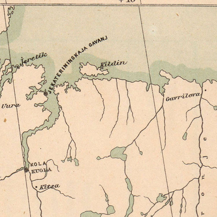 Old Map of Finland, 1897: Helsinki, Tampere, Gulf of Bothnia, Railways, Borders