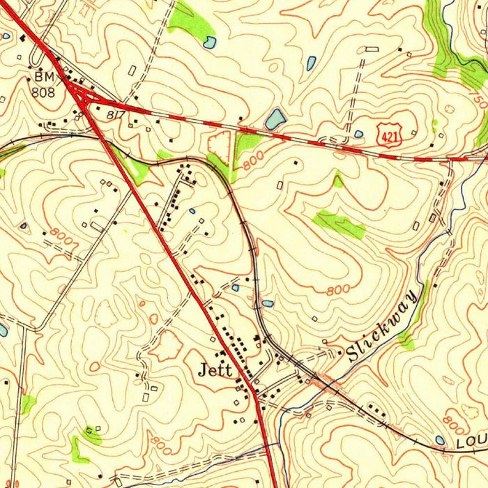 Old Map of Frankfort, Kentucky by USGS, 1953 – Kentucky River & Elkhorn Creek