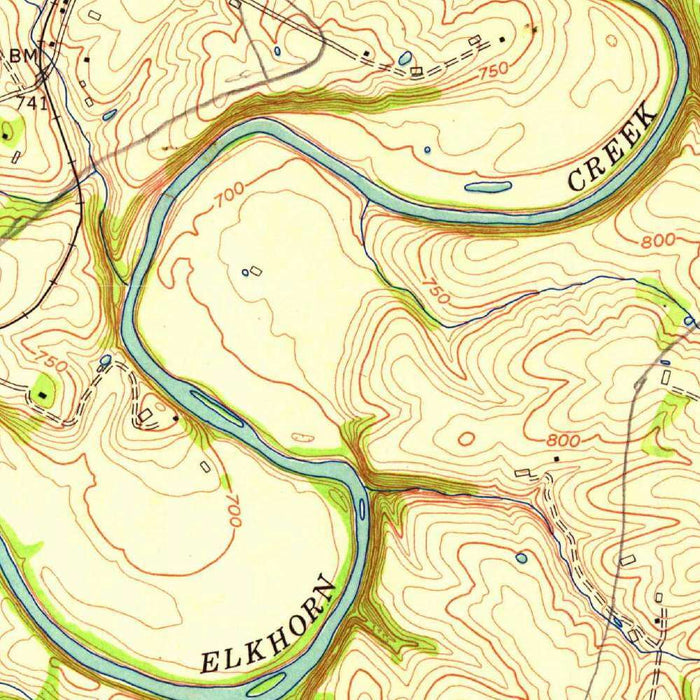 Old Map of Frankfort, Kentucky by USGS, 1953 – Kentucky River & Elkhorn Creek