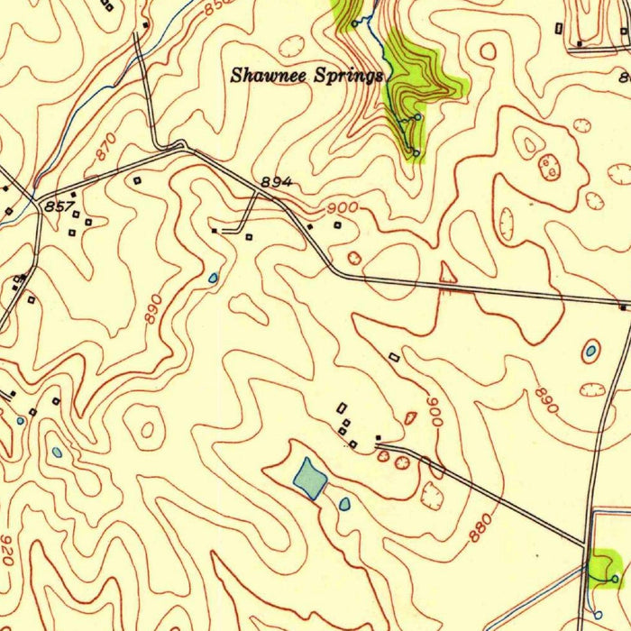 Old Map of Harrodsburg, Kentucky by USGS, 1952 – Kentucky River & Salt River