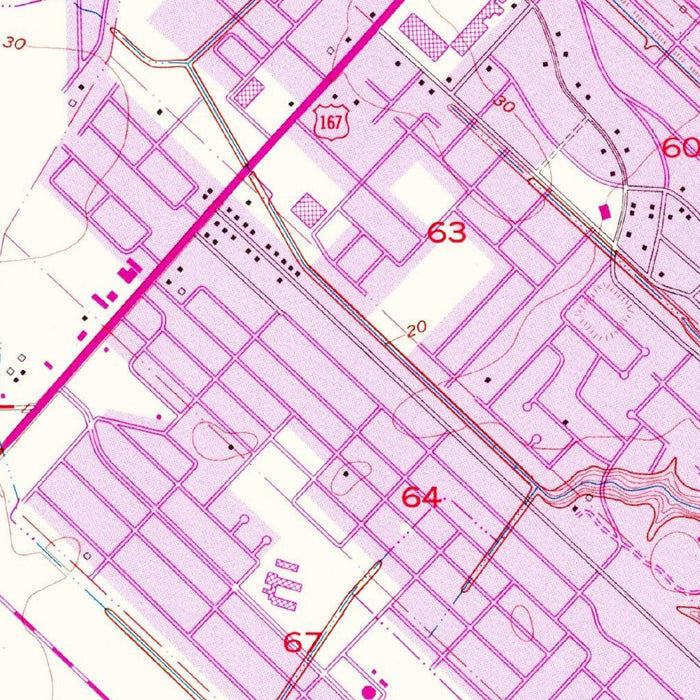 Old Map of Lafayette, Louisiana by USGS, 1955 – Vermilion River & Acadiana