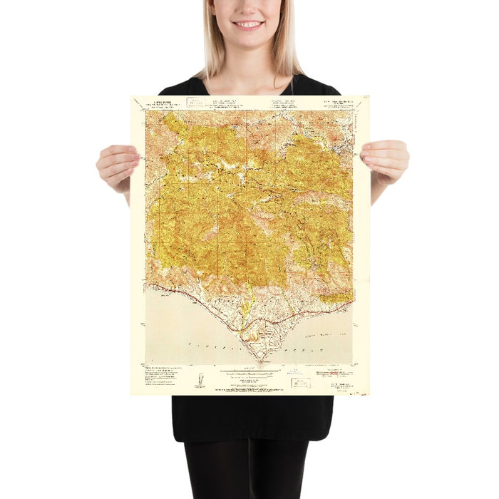 Old Map of Malibu, California by USGS, 1951 – Point Dume, Zuma Beach & Santa Monica Mountains