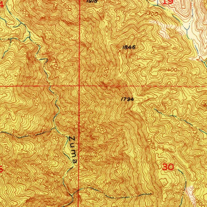 Old Map of Malibu, California by USGS, 1951 – Point Dume, Zuma Beach & Santa Monica Mountains