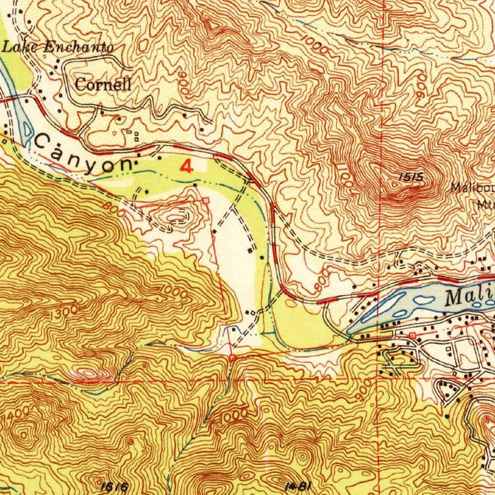Old Map of Malibu, California by USGS, 1951 – Point Dume, Zuma Beach & Santa Monica Mountains