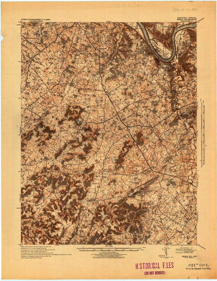 Old Map of Midway, Kentucky by USGS, 1941 – Kentucky River & Ekron