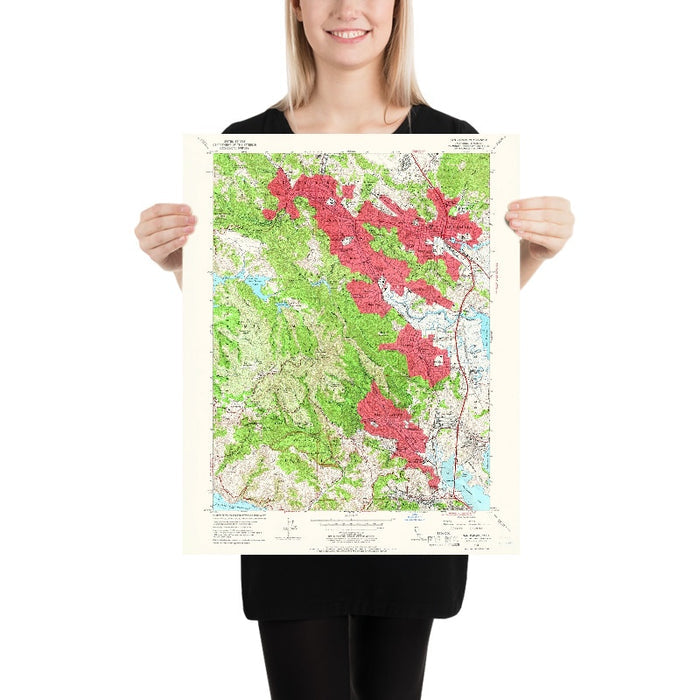 Old Map of Mill Valley, California by USGS, 1954 – San Rafael, Mount Tamalpais & Sausalito