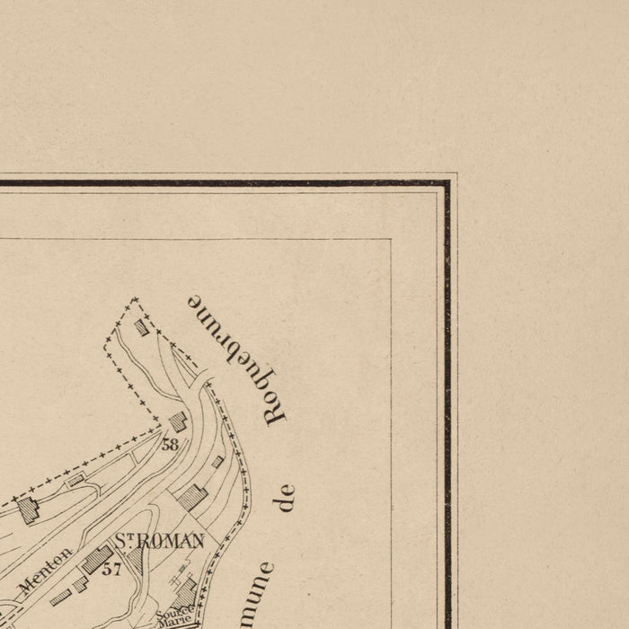 Old Map of Monaco by Gillot, 1898: Monte Carlo, La Condamine, Casino, Palais, Port