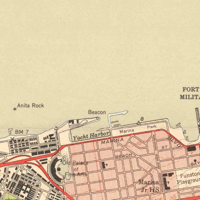 Old Map of San Francisco, California by USGS, 1950 – Sausalito, Tiburon & Golden Gate