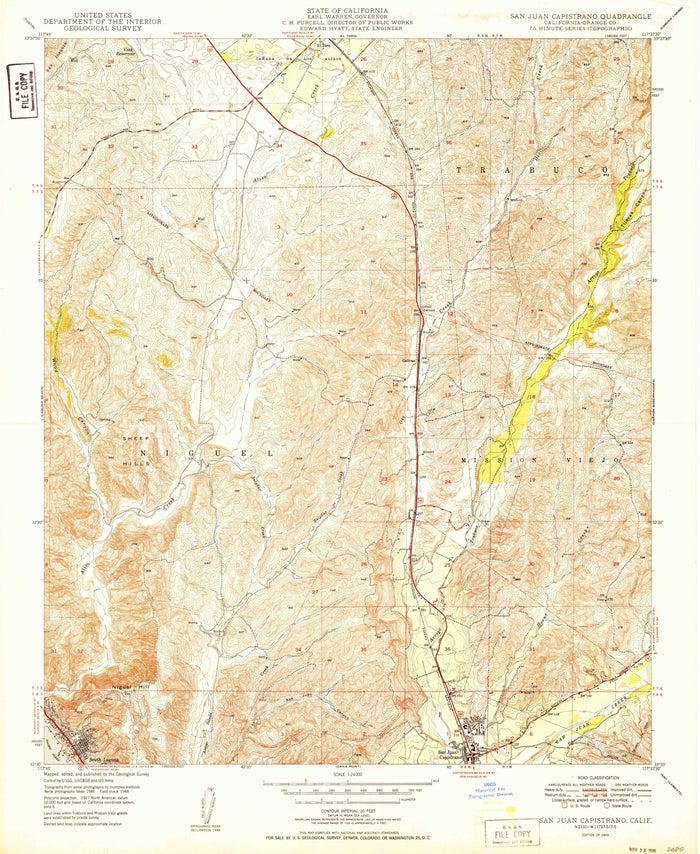 Old Map of San Juan Capistrano, California by USGS, 1949 – Mission Viejo, Laguna Niguel & Capistrano Beach