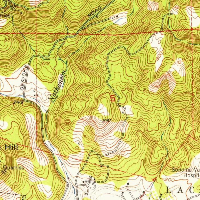 Old Map of Sonoma, California, 1951 by USGS – Napa River & Agua Caliente Springs