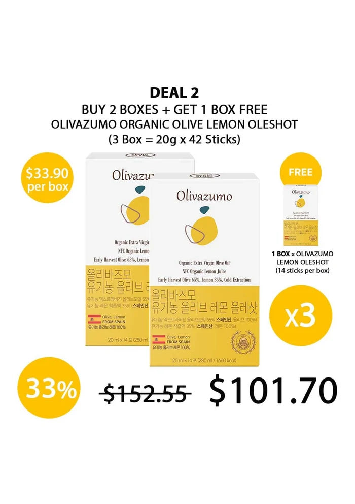 (BUY 2+1 FREE YELLOW) OLIVAZUMO ORGANIC LEMON OLESHOT