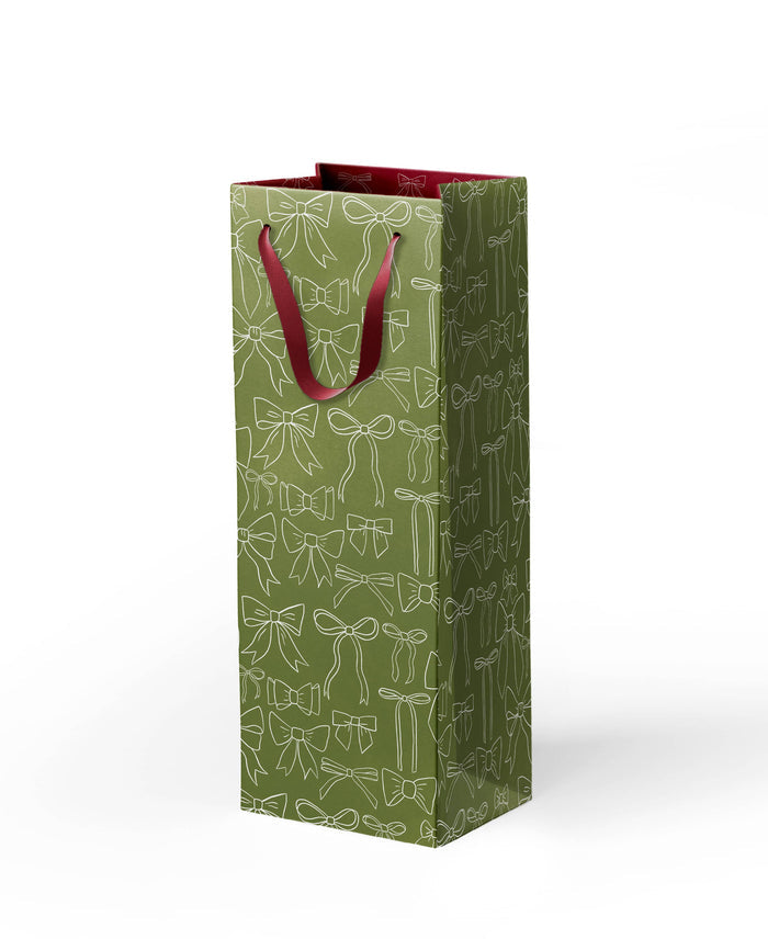 Olive Bows Wine Bag - Gift Wrap by Carlyle Avenue