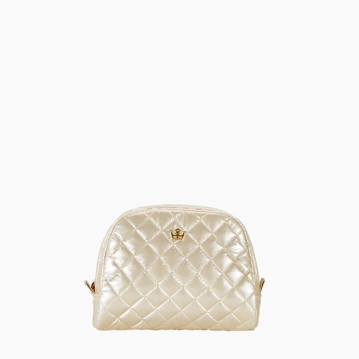 Oliver Thomas KST Cosmetic Medium Travel Accessories in Champagne Metallic at Wrapsody