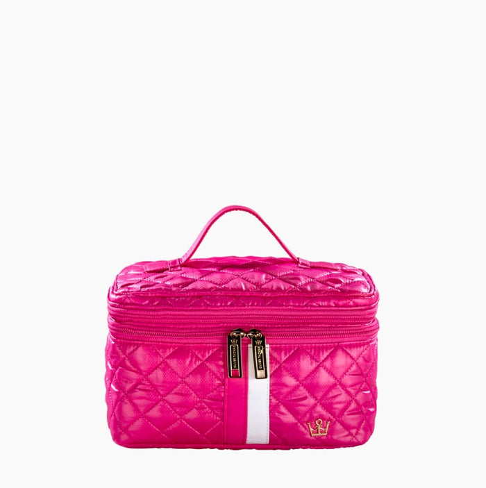 Oliver Thomas Not a Trainwreck Case Travel Accessories in Fuchsia White Stripe at Wrapsody