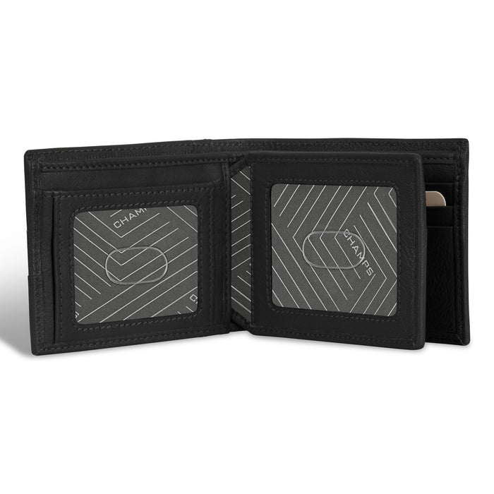Onyx / Leather Access Center Wing Wallet *Drop Ship*
