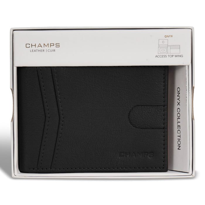 Onyx / Leather Access Top Wing Wallet *Drop Ship*