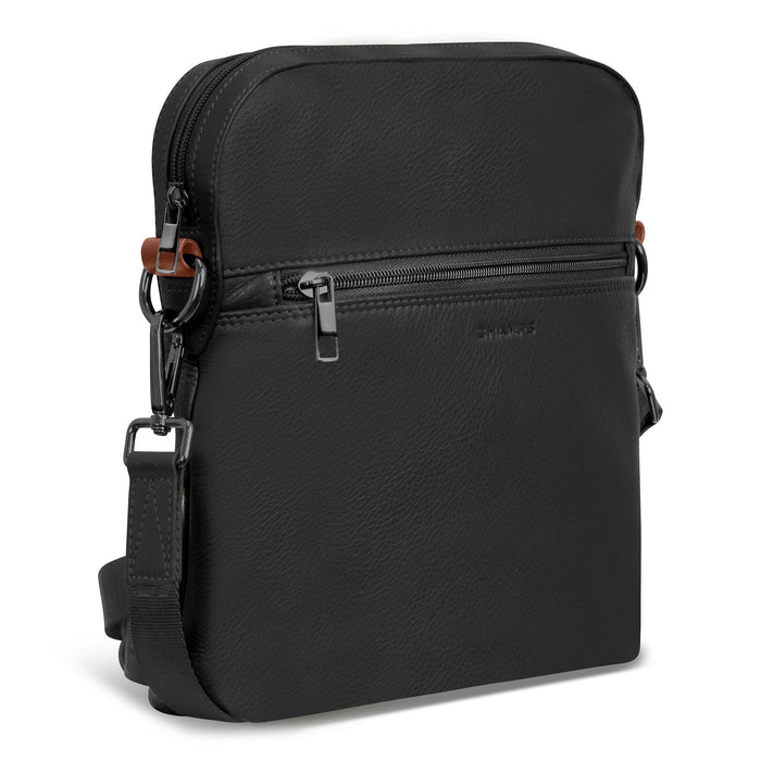 Onyx / Leather Cross-Body Bag *Drop Ship* - Bentley