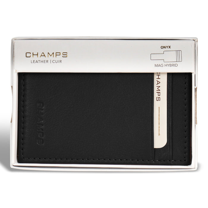 Onyx / Leather Mag Hybrid Card Holder *Drop Ship*