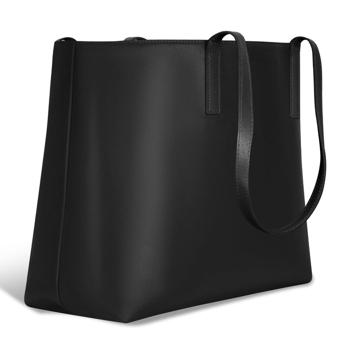 Onyx / Leather Open Tote *Drop Ship*