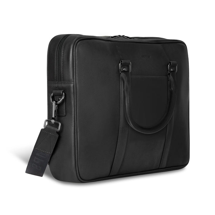 Onyx / Leather Slim Briefcase *Drop Ship*