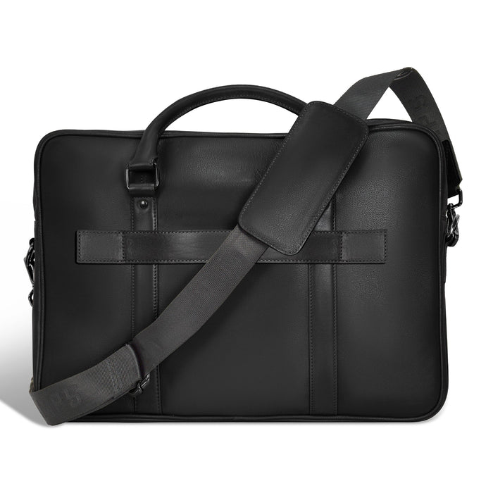 Onyx / Leather Slim Briefcase *Drop Ship*