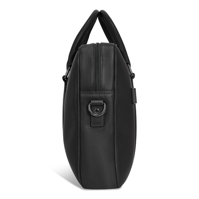 Onyx / Leather Slim Briefcase *Drop Ship*