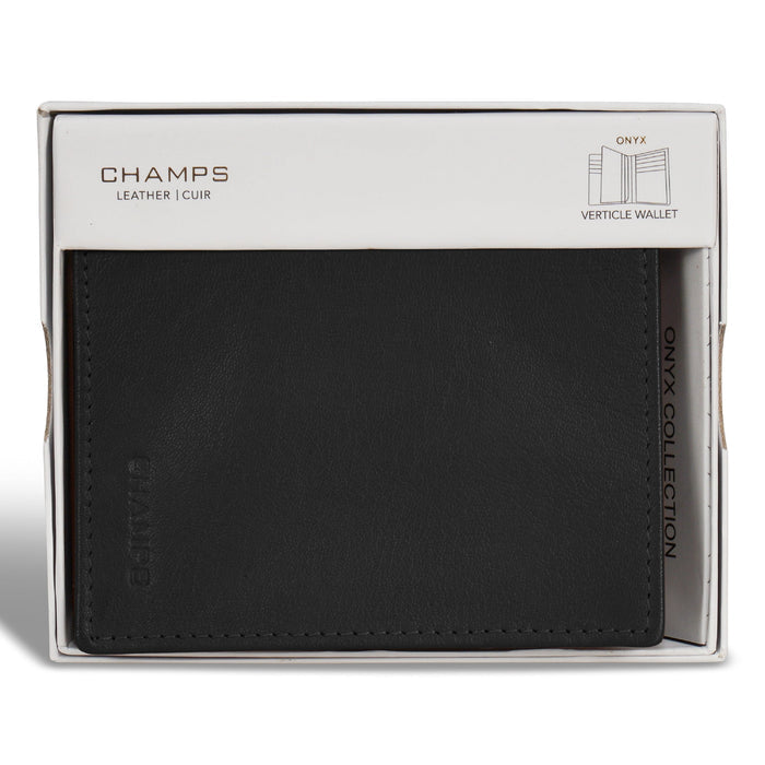 Onyx / Leather Vertical Wallet *Drop Ship*