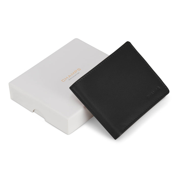 Onyx / Leather Zip Bi-Fold Wallet *Drop Ship*